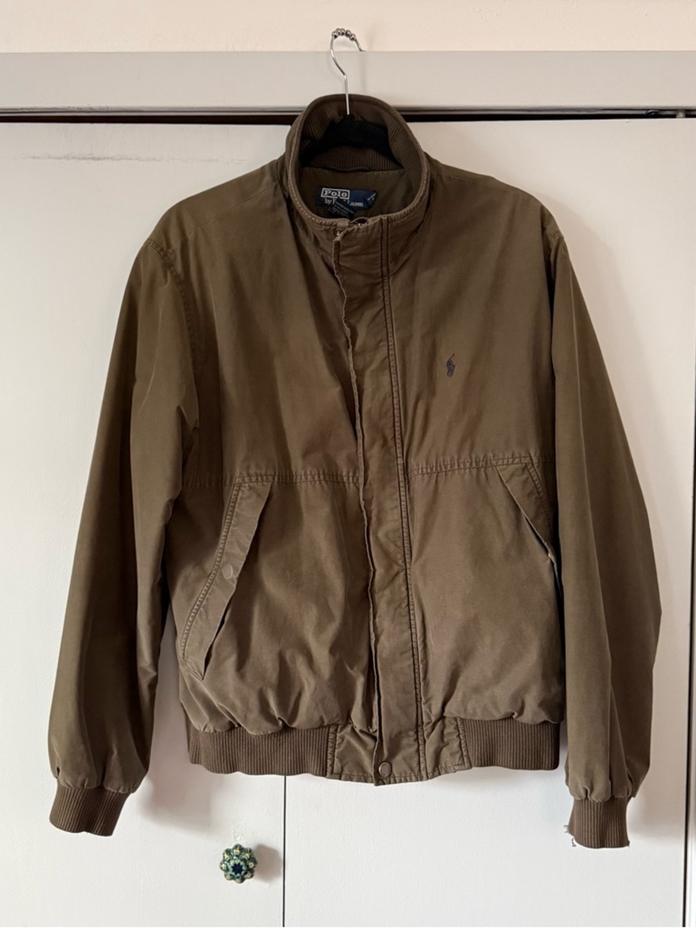 Vintage 80’s Polo by Ralph Lauren Olive Bomber Jacket Thrashed Rad
